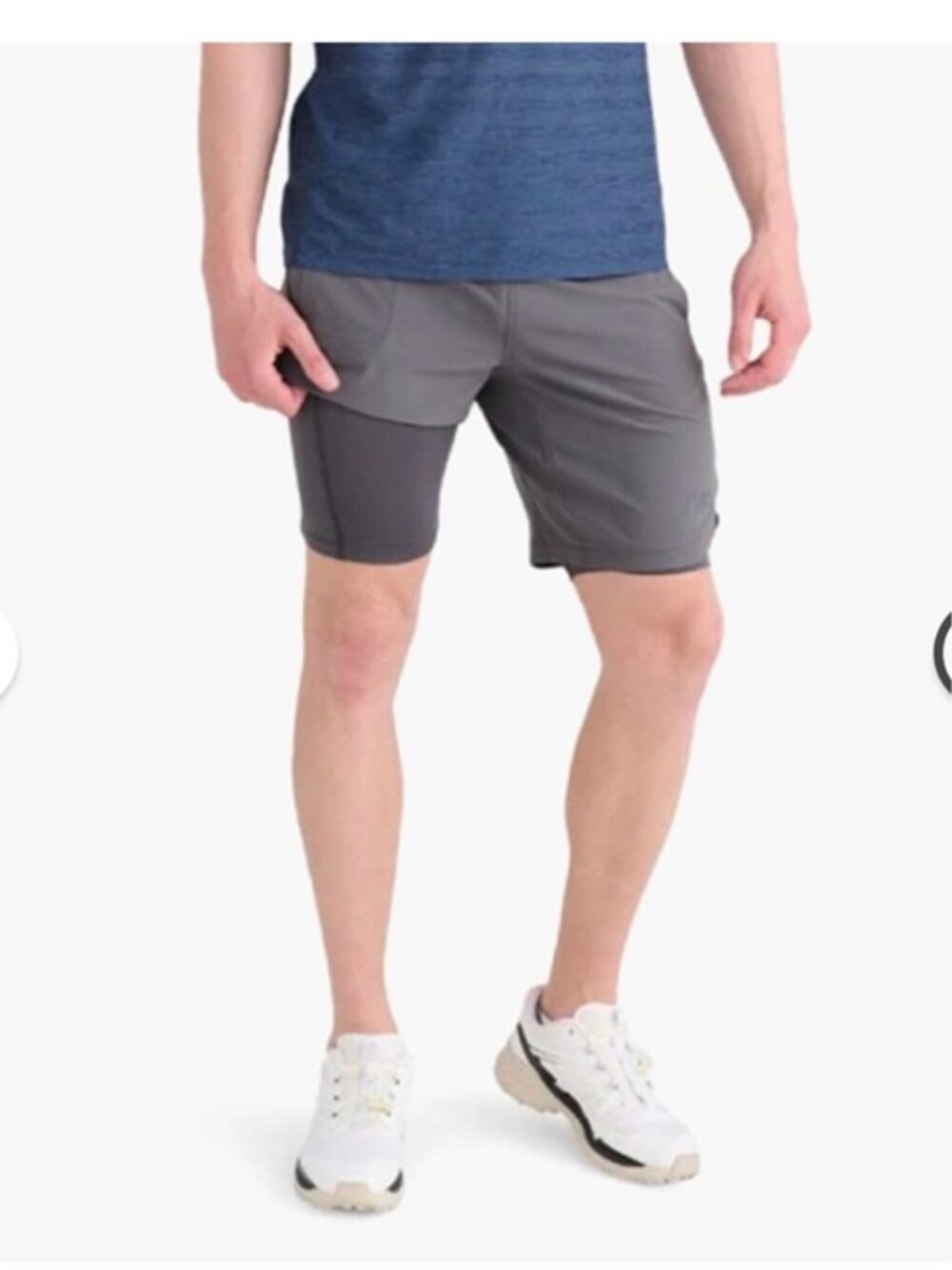 Saxx Gainmaker 2N1 Shorts - Charcoal size large. Grey shell and grey liner 7” - Picture 3 of 9